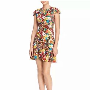 Alice + Olivia Colorful Floral Mini Dress Size 6